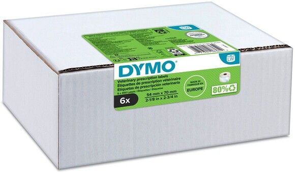 DYMO LabelWriter 70mm x 54mm veterinretiketter vit  Roll x