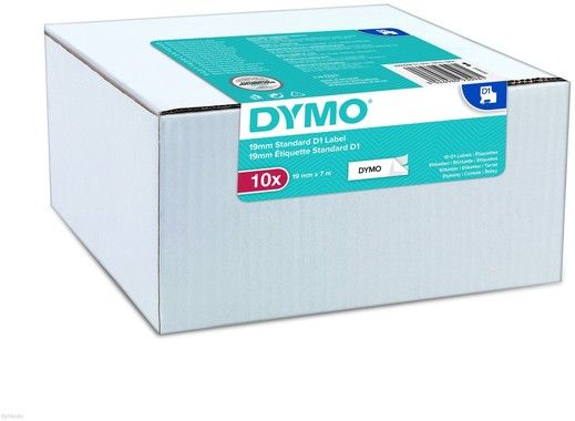 Dymo Tape D1 19mmx7m black/white (10)