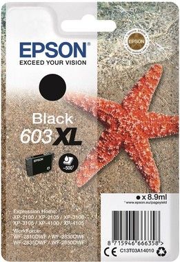 Epson T03U Black 603XL Ink Cartridge w/alarm