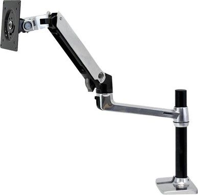 Ergotron LX Desk Monitor Arm, Tall Pole (polished aluminum)