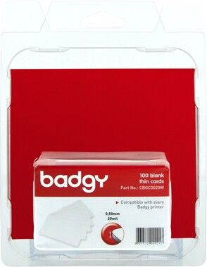 Evolis Badgy Badgy blank white 0,50mm thick cards (100)