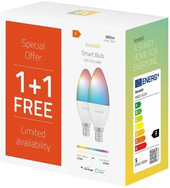 Hombli Smart Bulb 4.5W RGB & CCT (E14) V2, Promo Pack