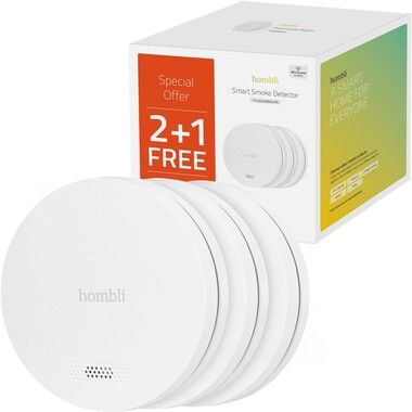 Hombli Smart Smoke Detector Promo Pack 2+1, White