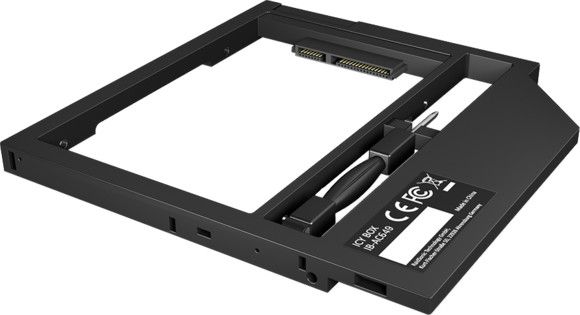 Icybox Adapter for 2.5\" HDD/SSD in 9-9.5 mm Notebook DVD bay, with screwdrive