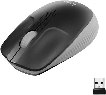 Logitech M190 Full-size wireless mouse, Mid Grey