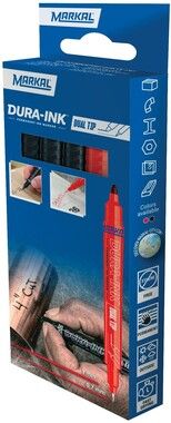 Markal Dura Ink Dual Tip - Retail 3 Black + X1 Red)