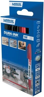 Markal Dura Ink Fine 15 Retail Pack (3) Black/Red