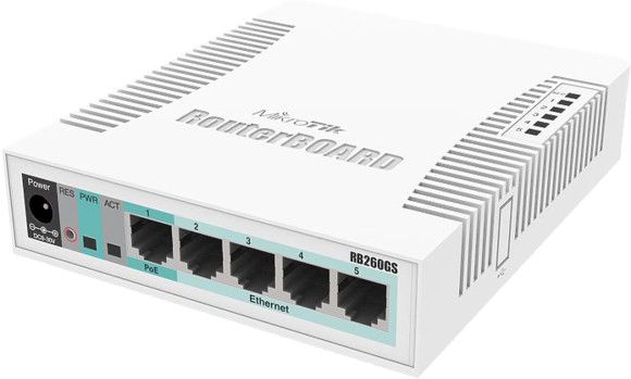 Mikrotik RB260GSP 5xGE port 1xSFP incl casing poe-out