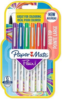 Papermate Flair Bold 6-Blister Ass.colors