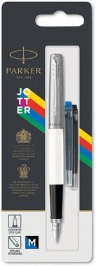 Parker Jotter Plastic Fountain pen White M Blue 1-blister