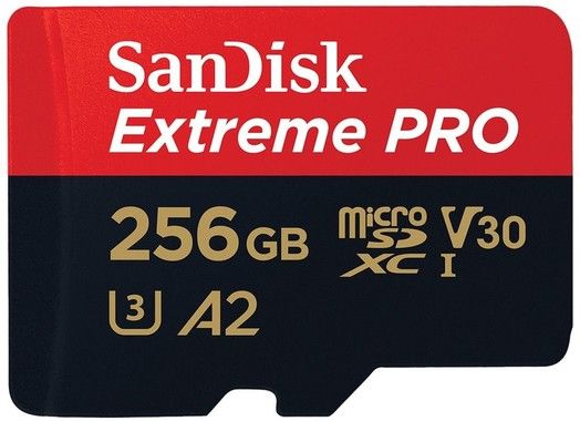 Sandisk Extreme PRO  MicroSD 256GB SD-Adapter, 2 Y RescuePro Deluxe, 200MB/140MB/s