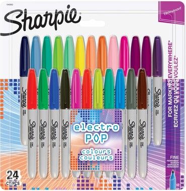 Sharpie Fine Electro Pop Ass.Blister-24