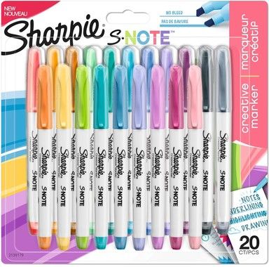 Sharpie S-Note Chisel 20-Blister, Ass.colors