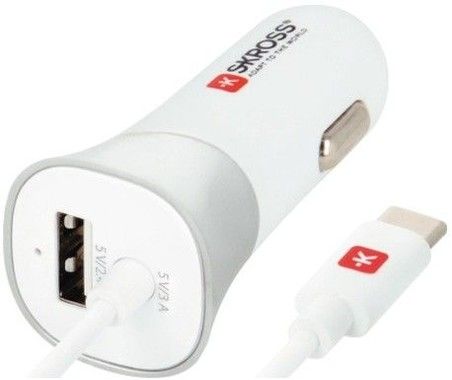 SKross USB-billaddare med Typ-C-kabel (2.0)