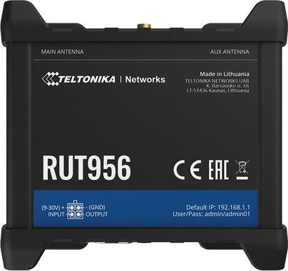 Teltonika RUT956 GSM-3G-4G-router,dual sim,4G upp till 150 Mbps,svart