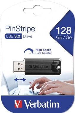 Verbatim USB 3.0 Pinstripe Drive 128GB, Black