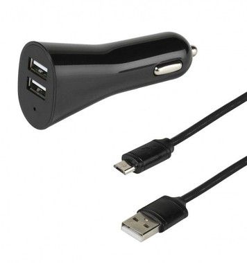 Vivanco Billaddare 3.4A + Micro USB kabel Svart