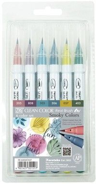 ZIG Clean Color Real Brush - 6/etui Smokey colors